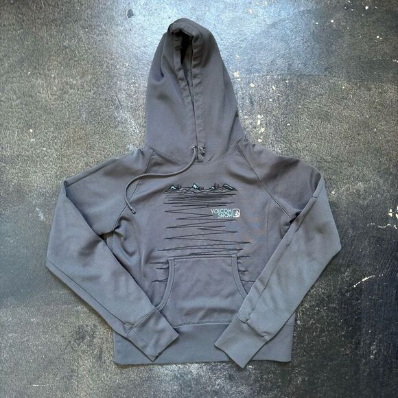 Volcom Women's Graphic Print Drawstring Long Sleeve Pullover Hoodie Gray Large - Picture 1 of 11